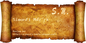 Simonfi Márk névjegykártya