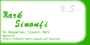 mark simonfi business card